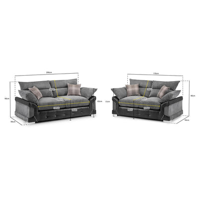 Logan Sofa 3+2 Seater - Jumbo Cord Fabric Sofa