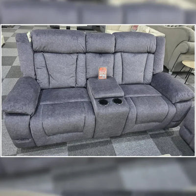 Beunis Aire 3+2 Plush Velvet Manual Recliner Sofa Set – Charcoal Dark Grey