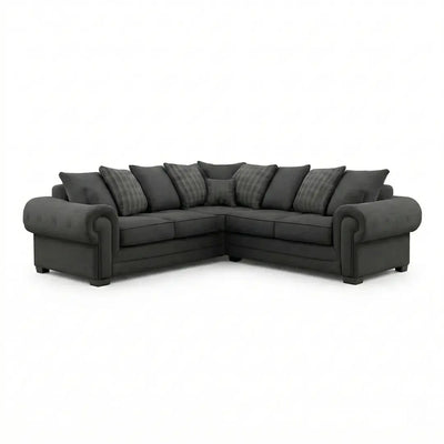 Verona Scatterback 5 seater fabric Sofa Black