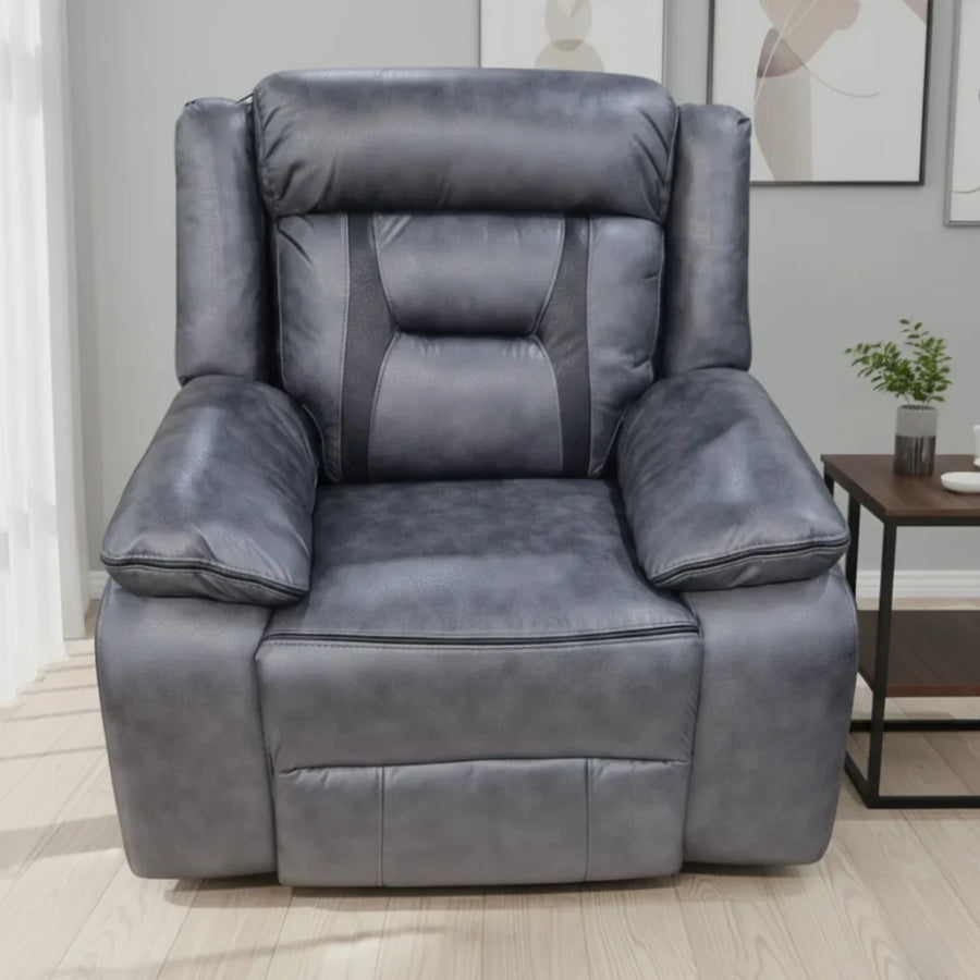 Nova Leather Electric Recliner Arm Chair Grey