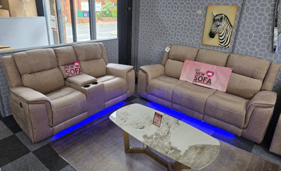 Hannah Electric Recliner 3+2 Sofa Micro Fibre Fabric