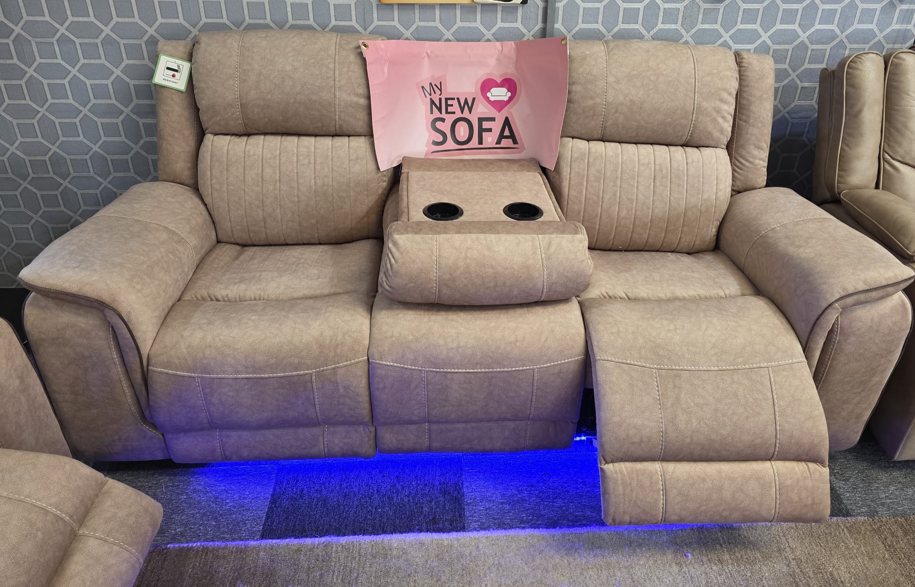 Hannah Electric Recliner 3+2 Sofa Micro Fibre Fabric