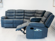 Roma Series 2 Corner Recliner Sofas for Sale Fabric Grey Manual Recliner