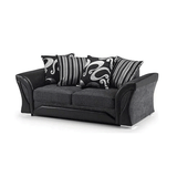 Amazing Sofas 3+2 SHANNON FARROW LARGE SOFA CHENILLE FABRIC GREY (GREY BLACK). Fire resistant as per British Standards, foam filled seats for comfort
