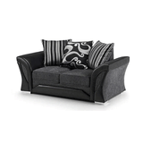Amazing Sofas 3+2 SHANNON FARROW LARGE SOFA CHENILLE FABRIC GREY (GREY BLACK). Fire resistant as per British Standards, foam filled seats for comfort