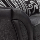Amazing Sofas 3+2 SHANNON FARROW LARGE SOFA CHENILLE FABRIC GREY (GREY BLACK). Fire resistant as per British Standards, foam filled seats for comfort