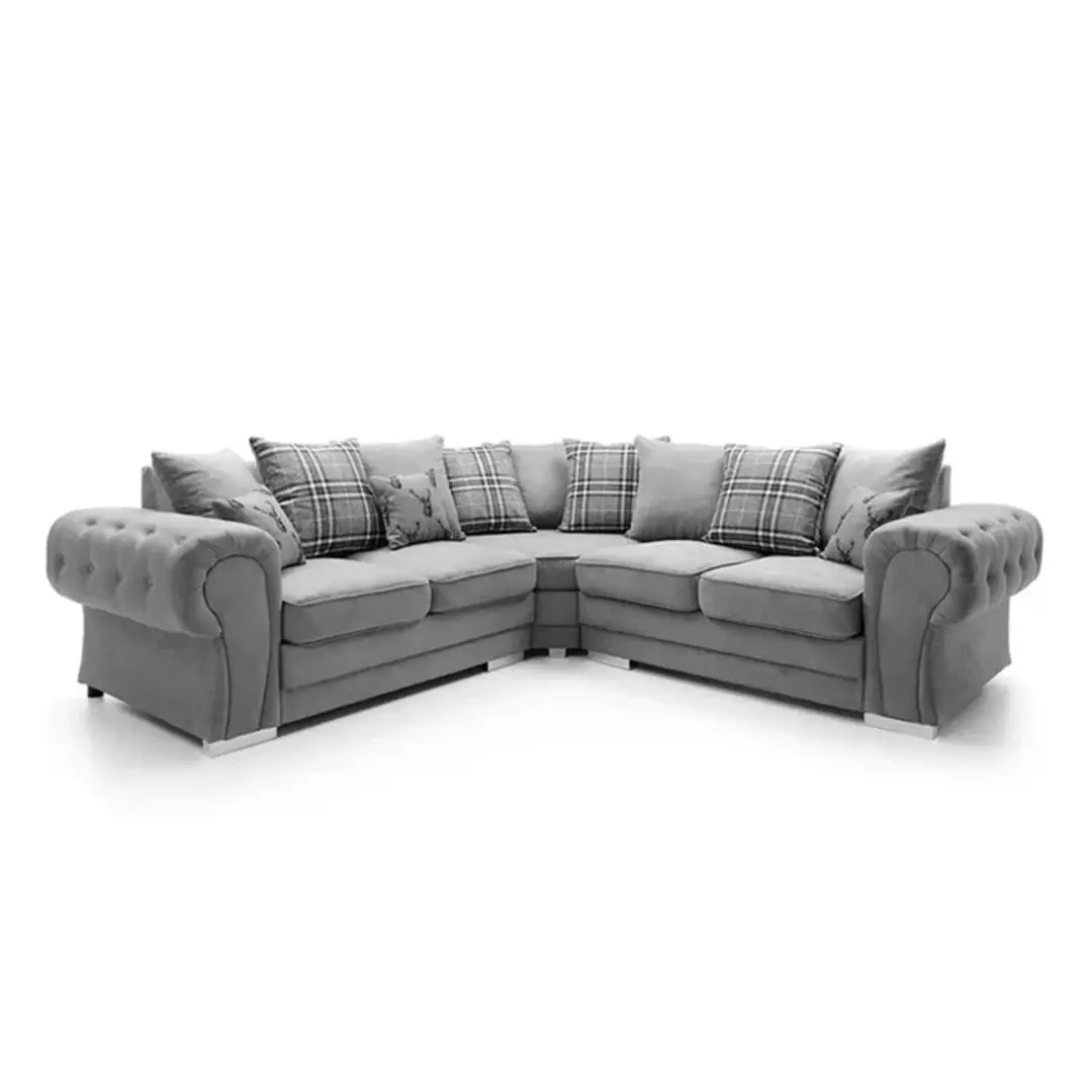Verona Scatterback 5 seater fabric Sofa Black
