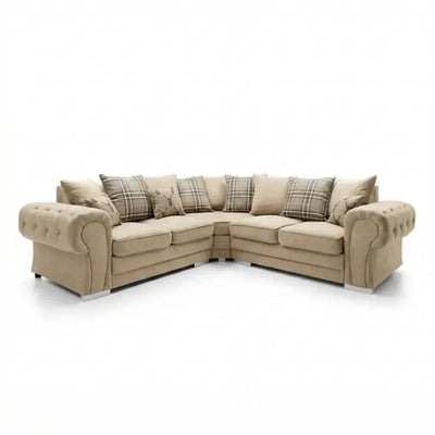 Verona Scatterback 5 seater fabric Sofa Black