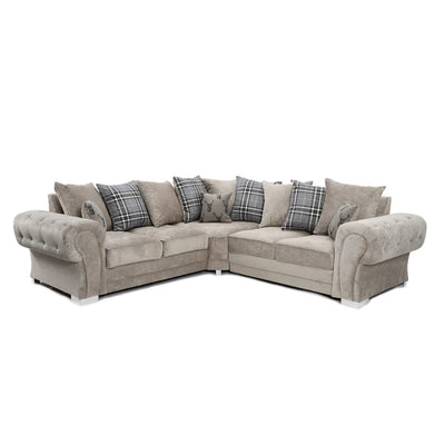 Verona Scatterback 5 seater fabric Sofa Black